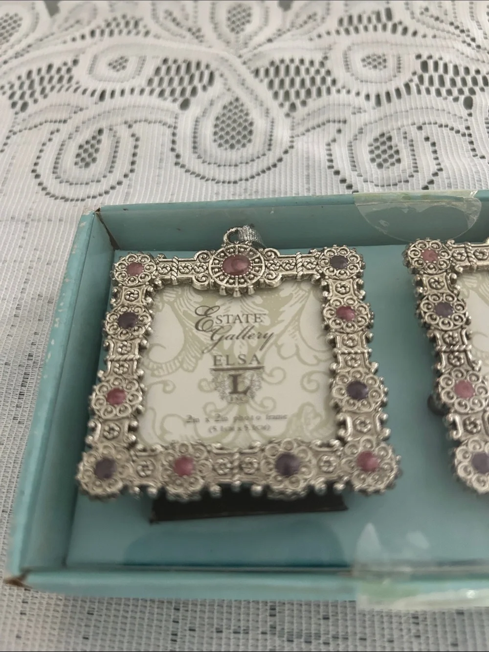 Elsa Silver Decorative  2x22 in Photo frames/Set with Pink Accents